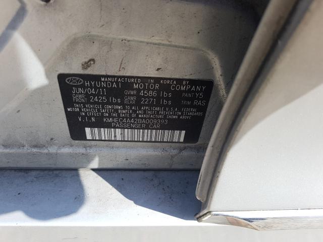 Photo 9 VIN: KMHEC4A42BA009393 - HYUNDAI SONATA HYB 