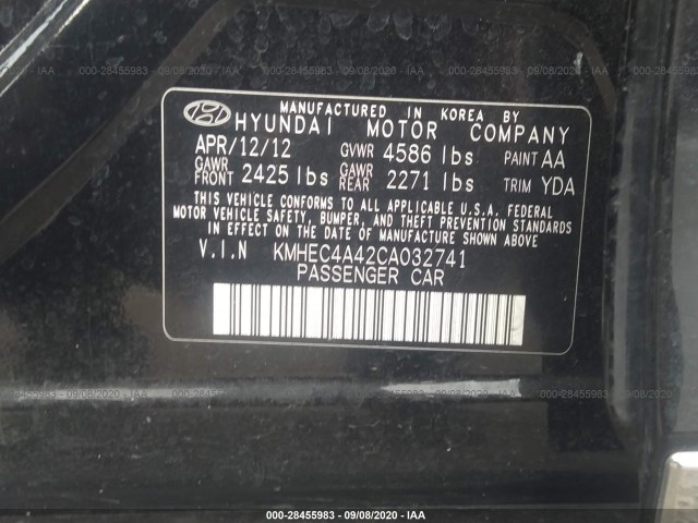 Photo 8 VIN: KMHEC4A42CA032741 - HYUNDAI SONATA 