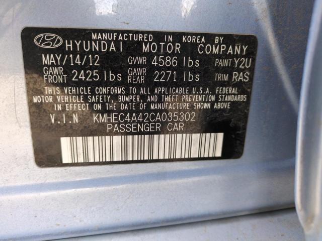 Photo 11 VIN: KMHEC4A42CA035302 - HYUNDAI SONATA HYB 