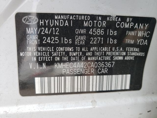 Photo 9 VIN: KMHEC4A42CA036367 - HYUNDAI SONATA HYB 