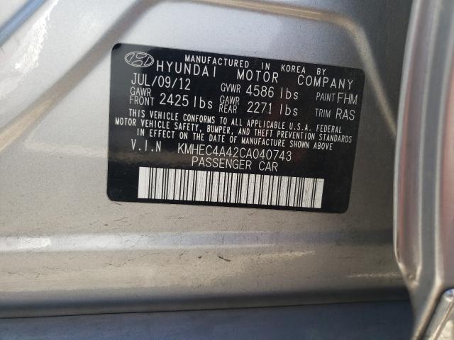 Photo 9 VIN: KMHEC4A42CA040743 - HYUNDAI SONATA HYB 