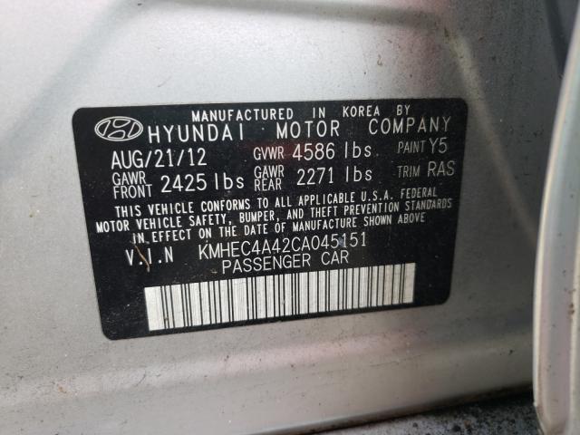 Photo 9 VIN: KMHEC4A42CA045151 - HYUNDAI SONATA HYB 