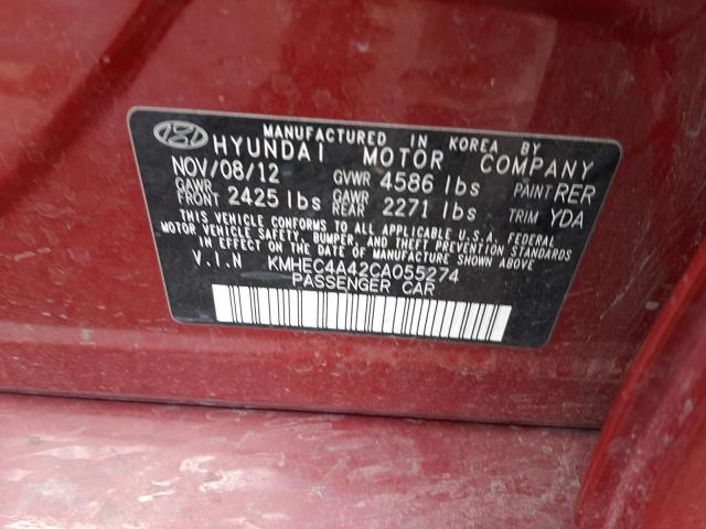 Photo 9 VIN: KMHEC4A42CA055274 - HYUNDAI SONATA HYB 