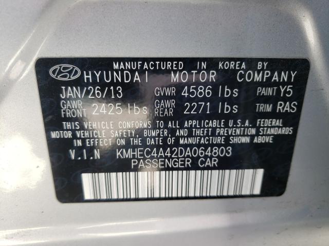 Photo 9 VIN: KMHEC4A42DA064803 - HYUNDAI SONATA HYB 