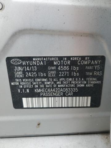 Photo 11 VIN: KMHEC4A42DA083335 - HYUNDAI SONATA HYB 