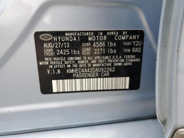 Photo 12 VIN: KMHEC4A42DA092262 - HYUNDAI SONATA 