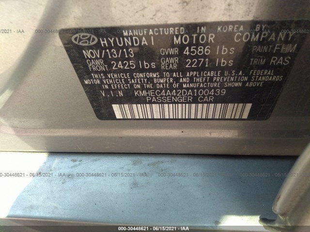 Photo 8 VIN: KMHEC4A42DA100439 - HYUNDAI SONATA HYBRID 