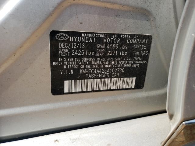 Photo 9 VIN: KMHEC4A42EA102726 - HYUNDAI SONATA 