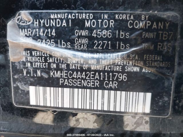 Photo 8 VIN: KMHEC4A42EA111796 - HYUNDAI SONATA HYBRID 