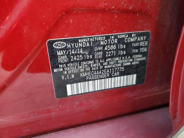 Photo 12 VIN: KMHEC4A42EA117775 - HYUNDAI SONATA HYB 