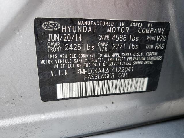 Photo 12 VIN: KMHEC4A42FA122041 - HYUNDAI SONATA HYB 