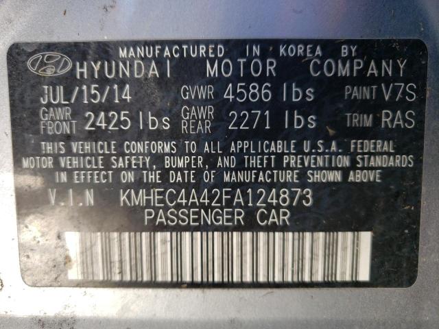 Photo 11 VIN: KMHEC4A42FA124873 - HYUNDAI SONATA HYB 