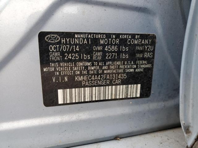 Photo 12 VIN: KMHEC4A42FA131435 - HYUNDAI SONATA HYB 