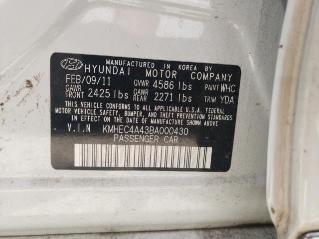 Photo 9 VIN: KMHEC4A43BA000430 - HYUNDAI SONATA HYB 