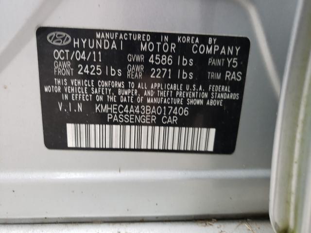 Photo 9 VIN: KMHEC4A43BA017406 - HYUNDAI SONATA HYB 