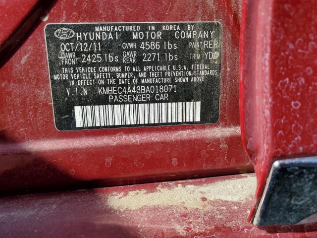 Photo 9 VIN: KMHEC4A43BA018071 - HYUNDAI SONATA HYB 