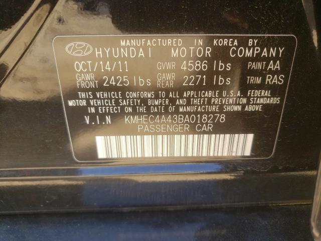 Photo 9 VIN: KMHEC4A43BA018278 - HYUNDAI SONATA HYB 