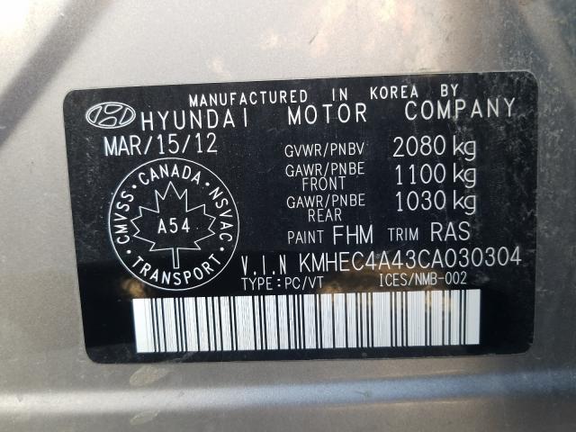 Photo 9 VIN: KMHEC4A43CA030304 - HYUNDAI SONATA HYB 