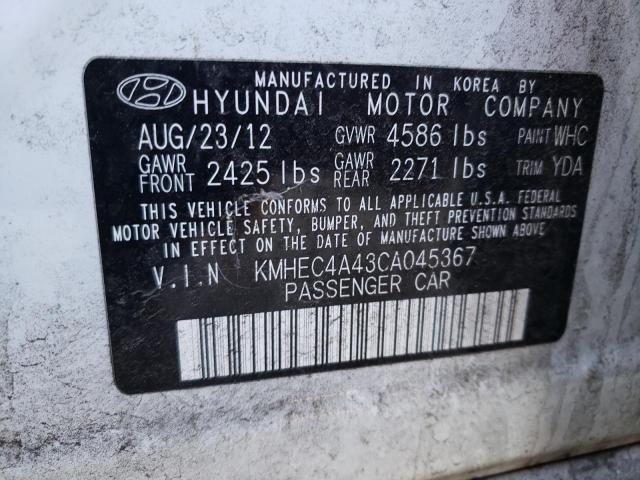 Photo 12 VIN: KMHEC4A43CA045367 - HYUNDAI SONATA HYB 