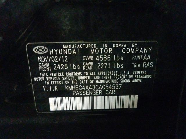 Photo 9 VIN: KMHEC4A43CA054537 - HYUNDAI SONATA HYB 