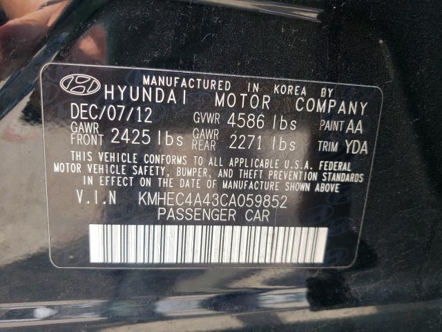 Photo 9 VIN: KMHEC4A43CA059852 - HYUNDAI SONATA 