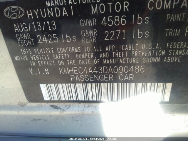 Photo 8 VIN: KMHEC4A43DA090486 - HYUNDAI SONATA HYBRID 