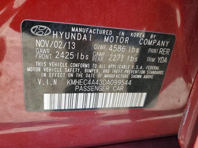 Photo 11 VIN: KMHEC4A43DA099544 - HYUNDAI SONATA HYB 