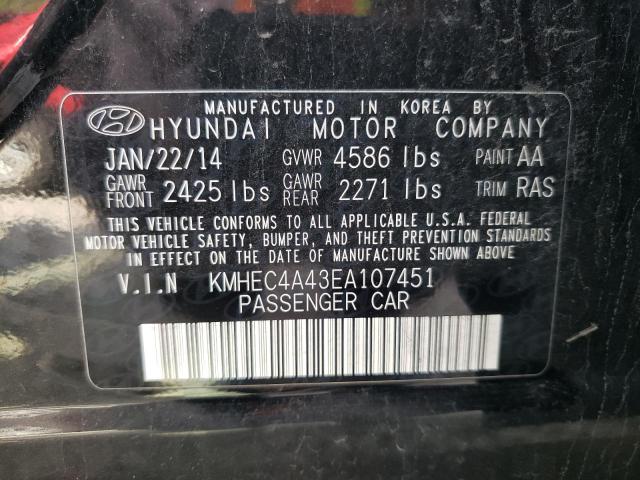 Photo 12 VIN: KMHEC4A43EA107451 - HYUNDAI SONATA 