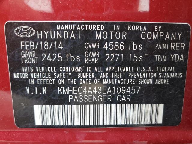 Photo 9 VIN: KMHEC4A43EA109457 - HYUNDAI SONATA HYB 