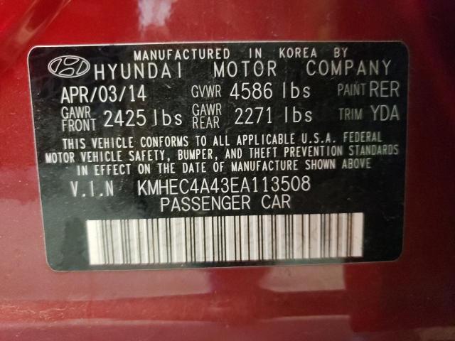 Photo 9 VIN: KMHEC4A43EA113508 - HYUNDAI SONATA HYB 