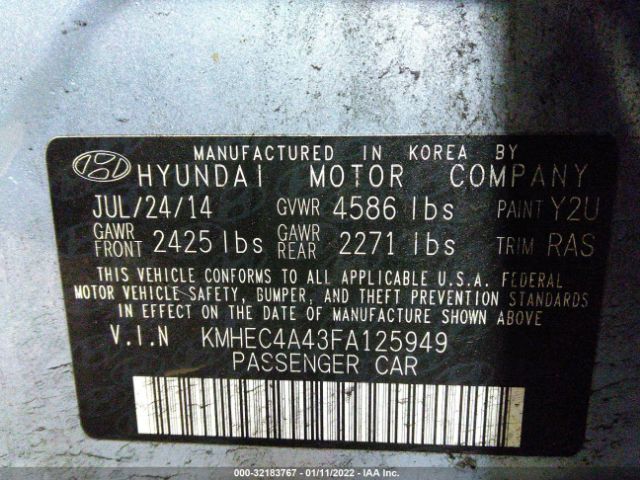 Photo 8 VIN: KMHEC4A43FA125949 - HYUNDAI SONATA HYBRID 