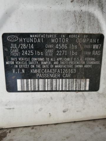 Photo 11 VIN: KMHEC4A43FA126163 - HYUNDAI SONATA HYB 