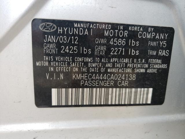 Photo 9 VIN: KMHEC4A44CA024138 - HYUNDAI SONATA HYB 