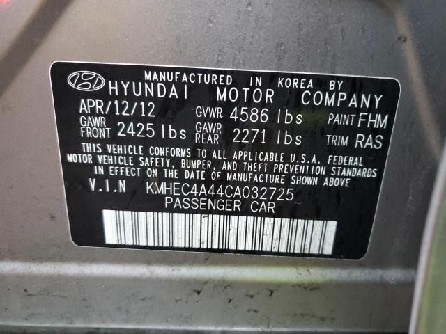 Photo 11 VIN: KMHEC4A44CA032725 - HYUNDAI SONATA HYB 