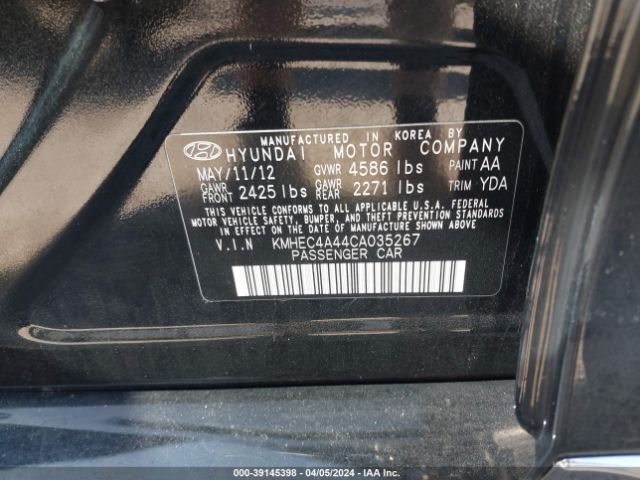 Photo 8 VIN: KMHEC4A44CA035267 - HYUNDAI SONATA 