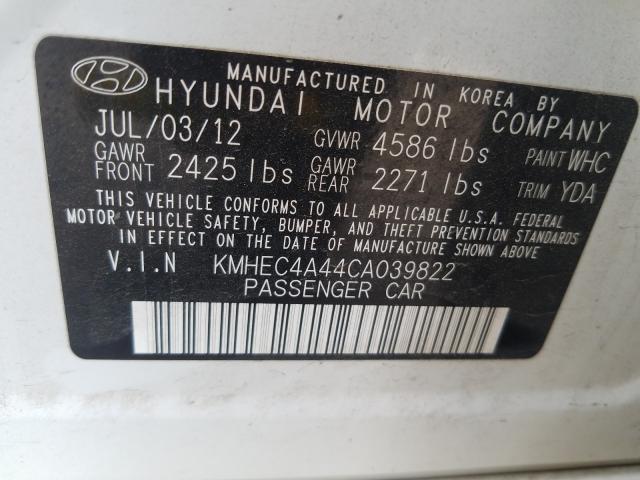 Photo 9 VIN: KMHEC4A44CA039822 - HYUNDAI SONATA HYB 