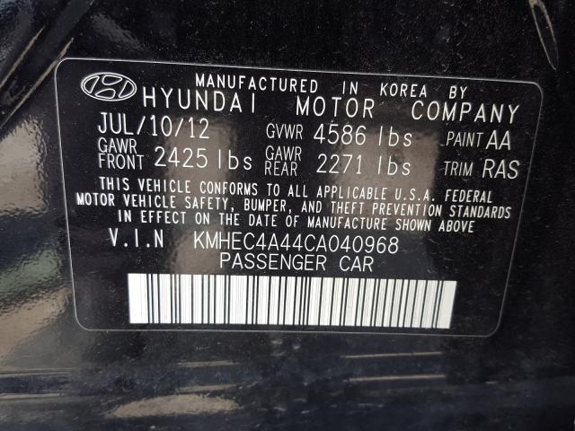 Photo 9 VIN: KMHEC4A44CA040968 - HYUNDAI SONATA HYB 