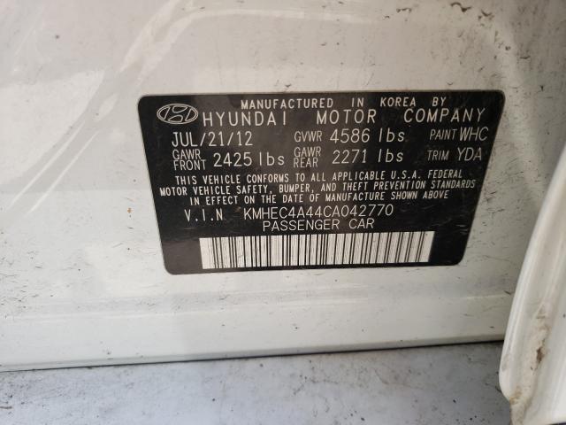 Photo 9 VIN: KMHEC4A44CA042770 - HYUNDAI SONATA HYB 