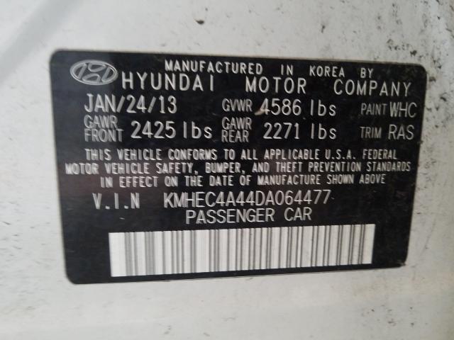 Photo 9 VIN: KMHEC4A44DA064477 - HYUNDAI SONATA HYB 