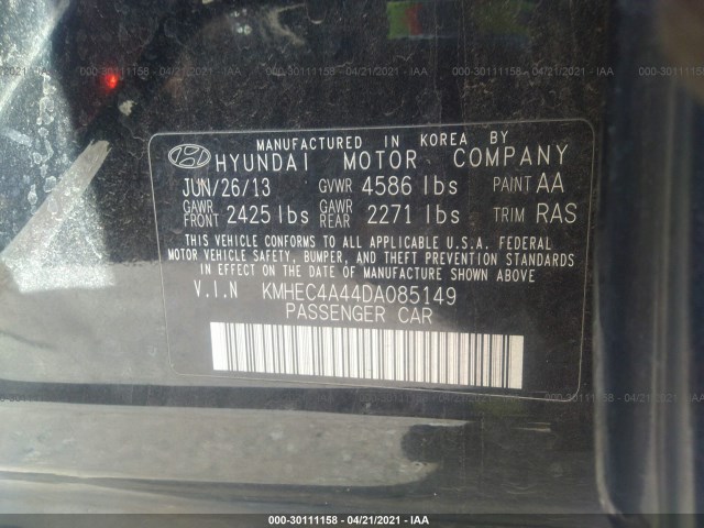 Photo 8 VIN: KMHEC4A44DA085149 - HYUNDAI SONATA HYBRID 