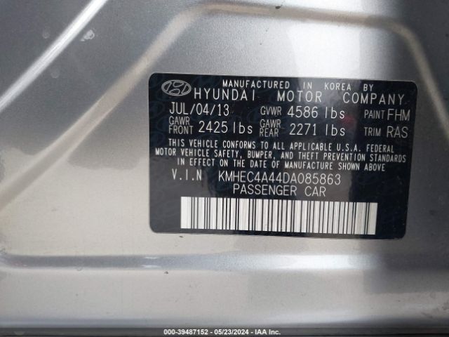 Photo 8 VIN: KMHEC4A44DA085863 - HYUNDAI SONATA 