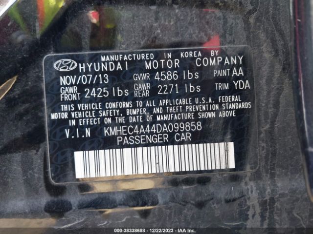 Photo 8 VIN: KMHEC4A44DA099858 - HYUNDAI SONATA HYBRID 