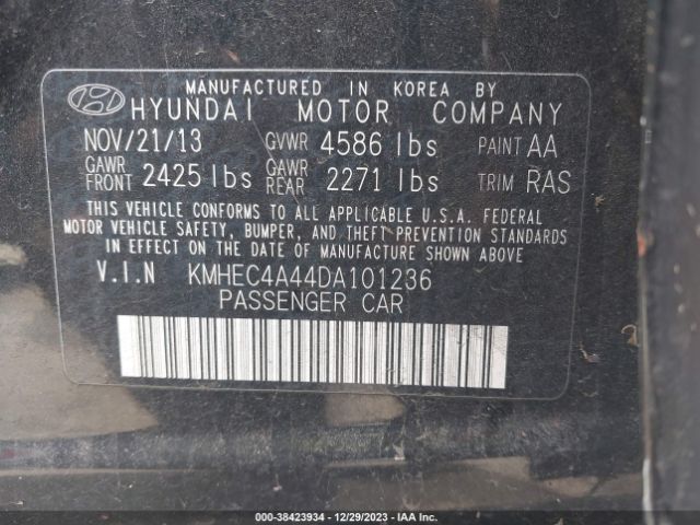 Photo 8 VIN: KMHEC4A44DA101236 - HYUNDAI SONATA 