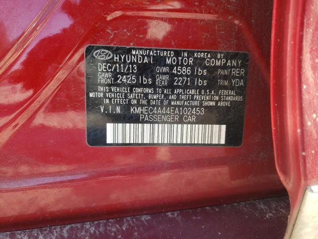 Photo 11 VIN: KMHEC4A44EA102453 - HYUNDAI SONATA HYB 