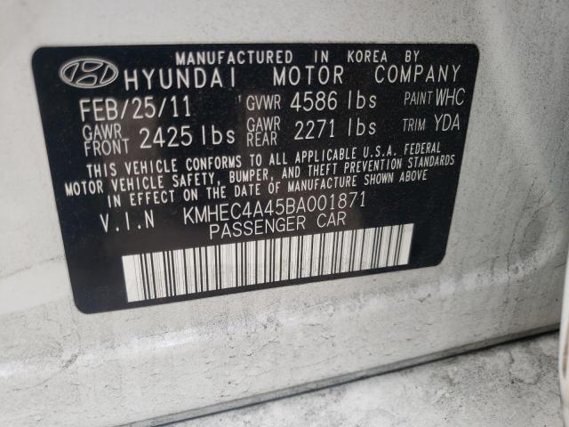 Photo 9 VIN: KMHEC4A45BA001871 - HYUNDAI SONATA HYB 