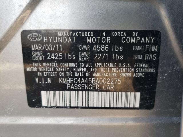 Photo 9 VIN: KMHEC4A45BA002275 - HYUNDAI SONATA HYB 