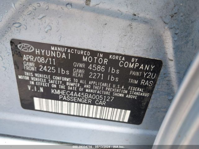 Photo 8 VIN: KMHEC4A45BA005127 - HYUNDAI SONATA HYBRID 