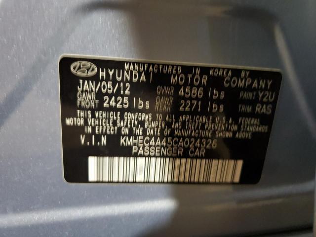 Photo 12 VIN: KMHEC4A45CA024326 - HYUNDAI SONATA HYB 