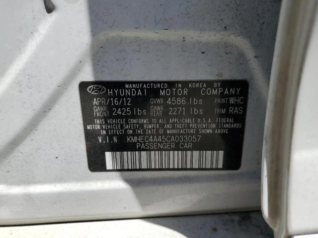 Photo 11 VIN: KMHEC4A45CA033057 - HYUNDAI SONATA HYB 