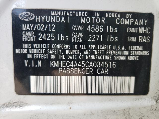 Photo 9 VIN: KMHEC4A45CA034516 - HYUNDAI SONATA HYB 